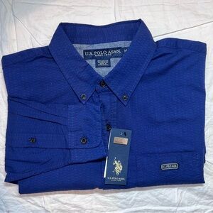 U.S. Polo Assn. Mens Collared Long Sleeved Button Down Shirt Size Medium NEW NWT
